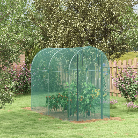 Galvanized Steel Crop Cage, Plant Protection Tent, 4' x 8', Green Walk In Greenhouses Green and Silver at Gallery Canada