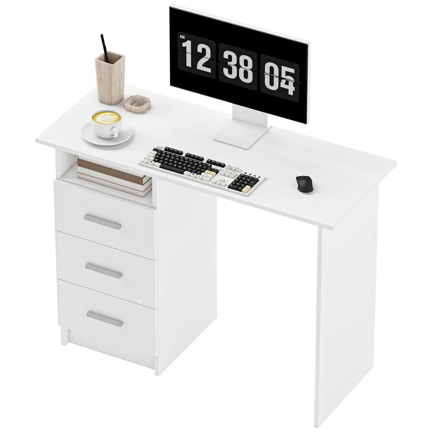 Computer Desk with Drawers, 40 Inch Home Office Desk Computer Desks White at Gallery Canada