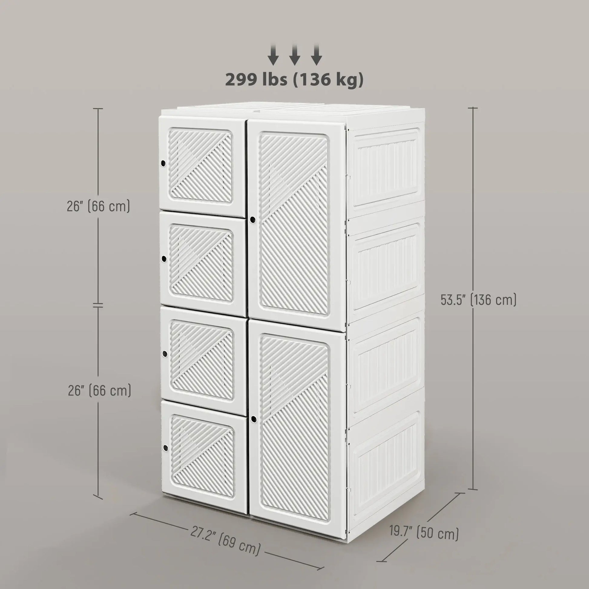 Portable Wardrobe, Foldable Clothes Organizer, 5 Compartments, Hanging Rod, White Clothing Storage at Gallery Canada