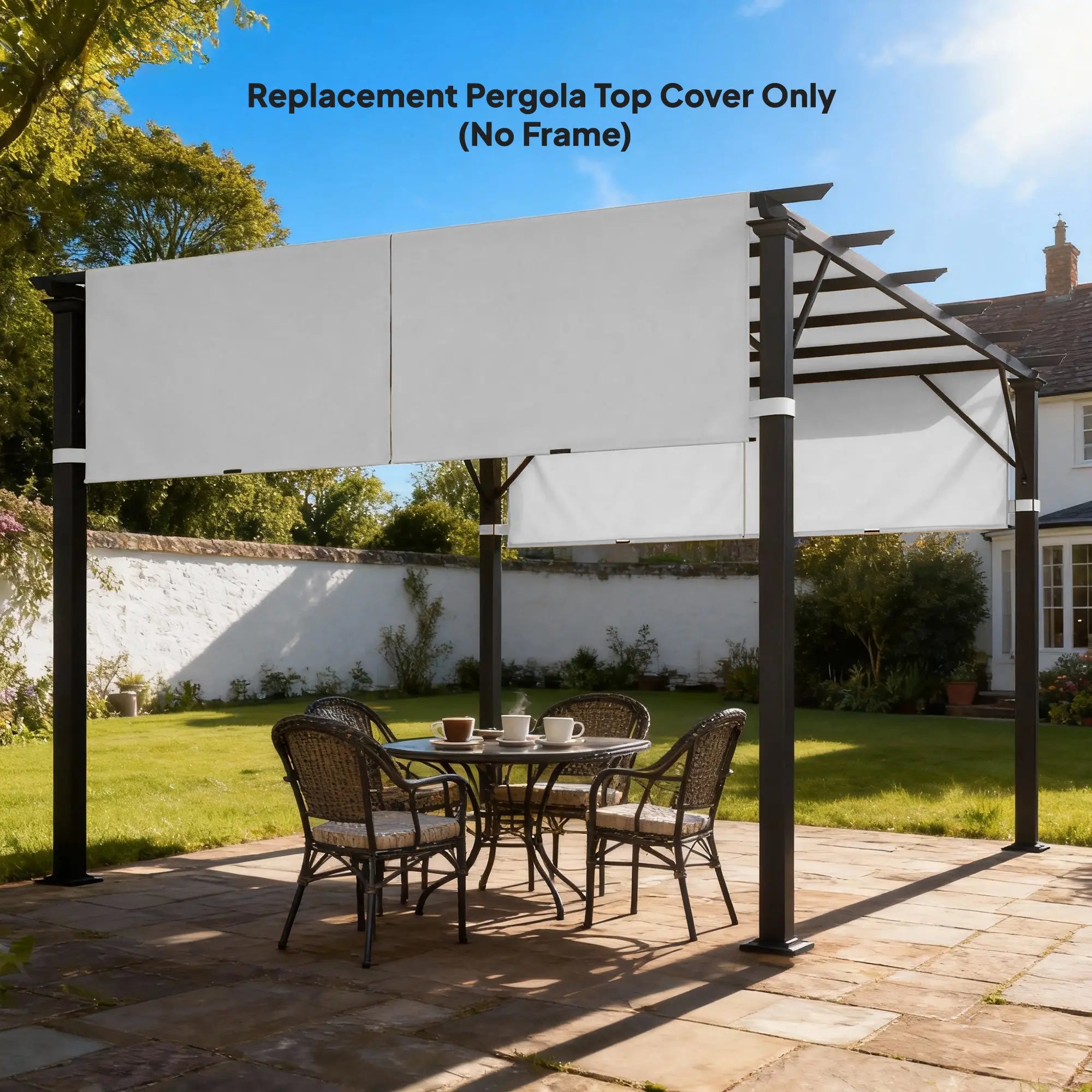 2 Pcs UV Protection Pergola Canopy, 10' x 10', Light Grey Gazebo Canopy Replacement at Gallery Canada
