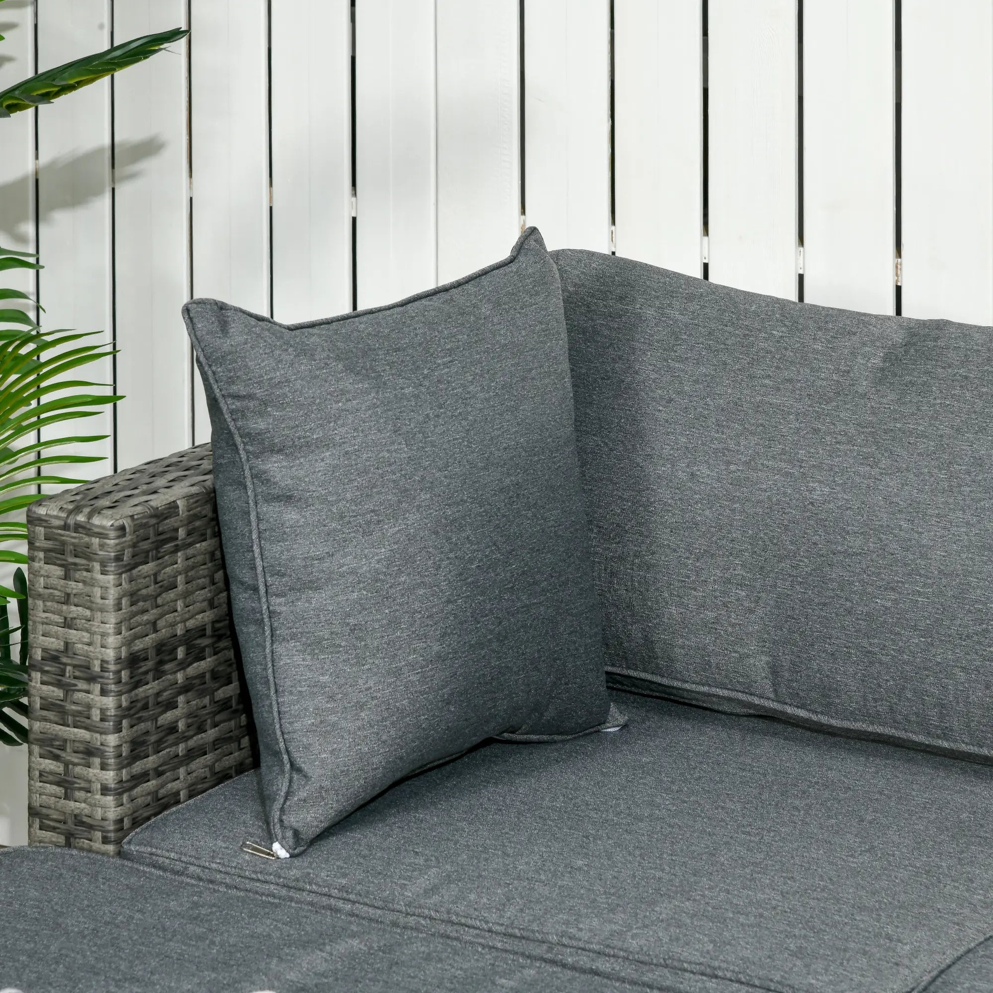6-Piece Outdoor PE Rattan Sofa Set, Thick Cushions, Glass Top Table, Mixed, Grey Patio Furniture Sets at Gallery Canada