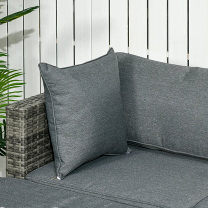 6-Piece Outdoor PE Rattan Sofa Set, Thick Cushions, Glass Top Table, Mixed, Grey Patio Furniture Sets at Gallery Canada