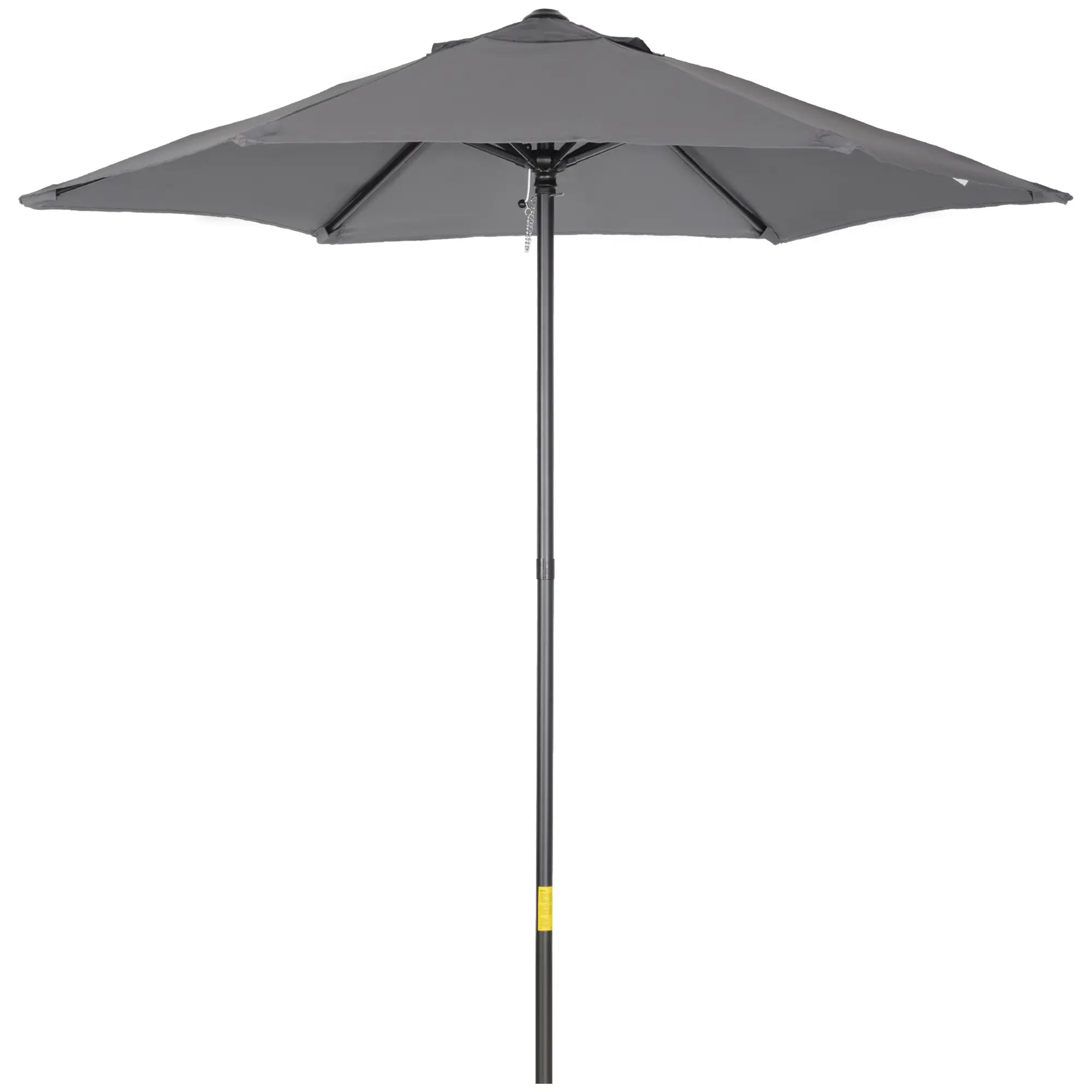 6.6FT Outdoor Patio Umbrella, 6 Solid Ribs, Dark Grey Patio Umbrellas at Gallery Canada