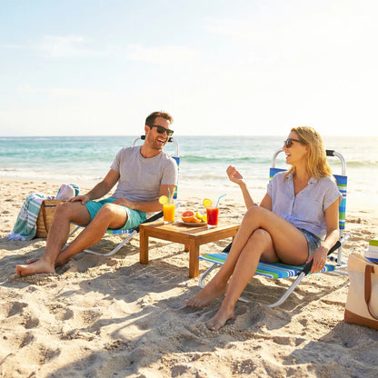Folding Outdoor Recliner Lounge Chair Set, 2 Pack, Hidden Pocket Lounger Chairs at Gallery Canada
