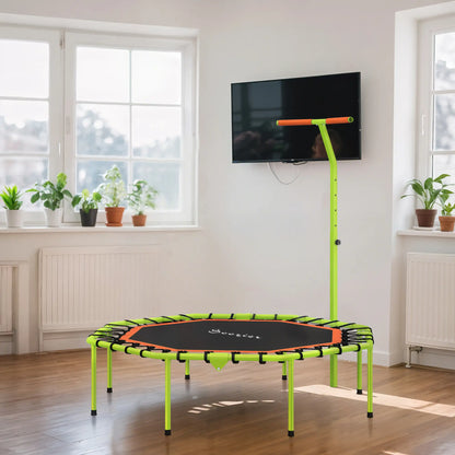 50" Foldable Mini Trampoline, Fitness Rebounder, Adjustable Handle Bar Trampolines at Gallery Canada
