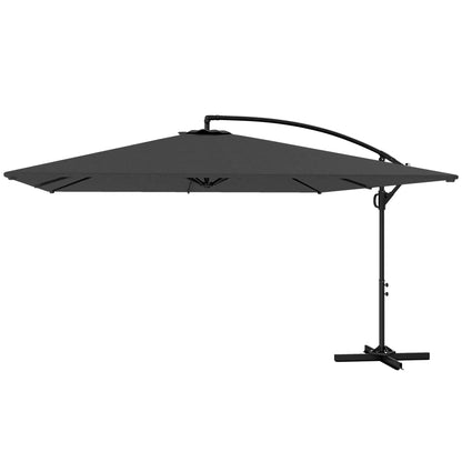 Rectangular Cantilever Parasol 111" x 150.4", Adjustable Tilt, UPF50+, Grey Offset Cantilever Umbrellas Grey at Gallery Canada