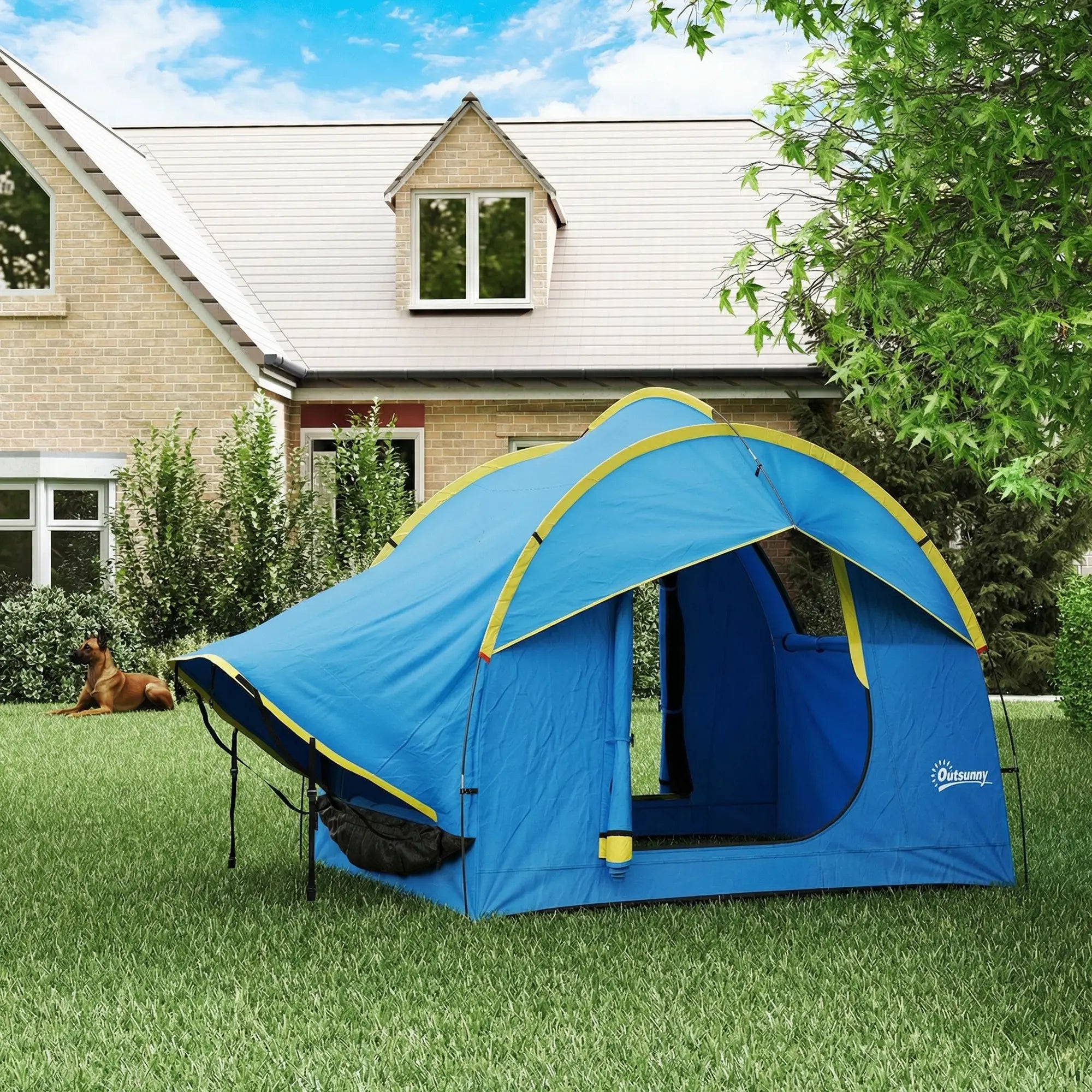 3000mm Waterproof SUV Tent, Car Tent with 3 Doors and Mesh Window, for 5-6 Person Camping Travel, Blue and Orange Camping Tents at Gallery Canada