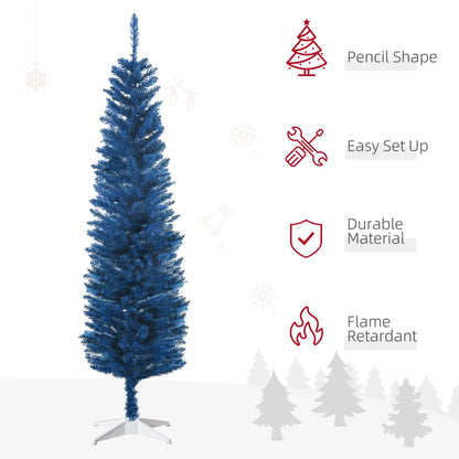 6ft Pencil Christmas Tree, Skinny Artificial, Deep Blue Pencil Christmas Trees at Gallery Canada