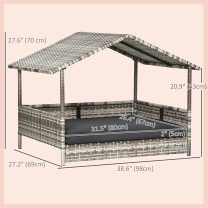Wicker Pet House Dog Bed for Indoor/Outdoor Rattan Furniture with Cushion Houses, Kennels & Pens at Gallery Canada