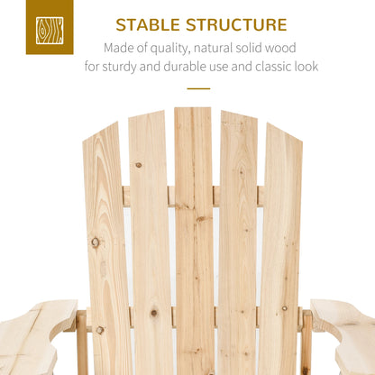 Wood Adirondack Chair, Outdoor Patio Muskoka Chair, Slatted Design, Natural Patio Chairs at Gallery Canada