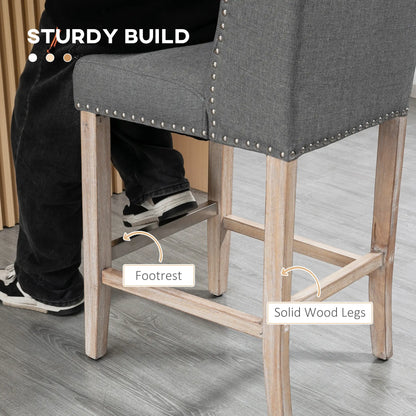 Counter Height Bar Stools Set of 2, Upholstered, Grey Bar Stools at Gallery Canada