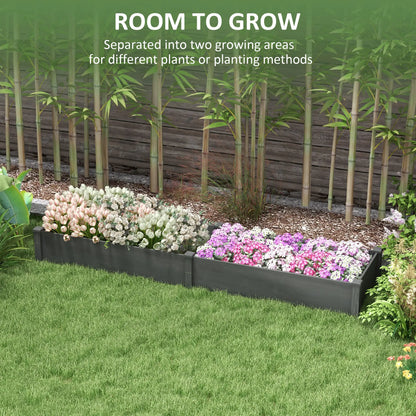 Garden Bed, 2 Planter Boxes, Non-Woven Fabric Liner, 96" x 24" x 10", Grey Raised Garden Beds at Gallery Canada