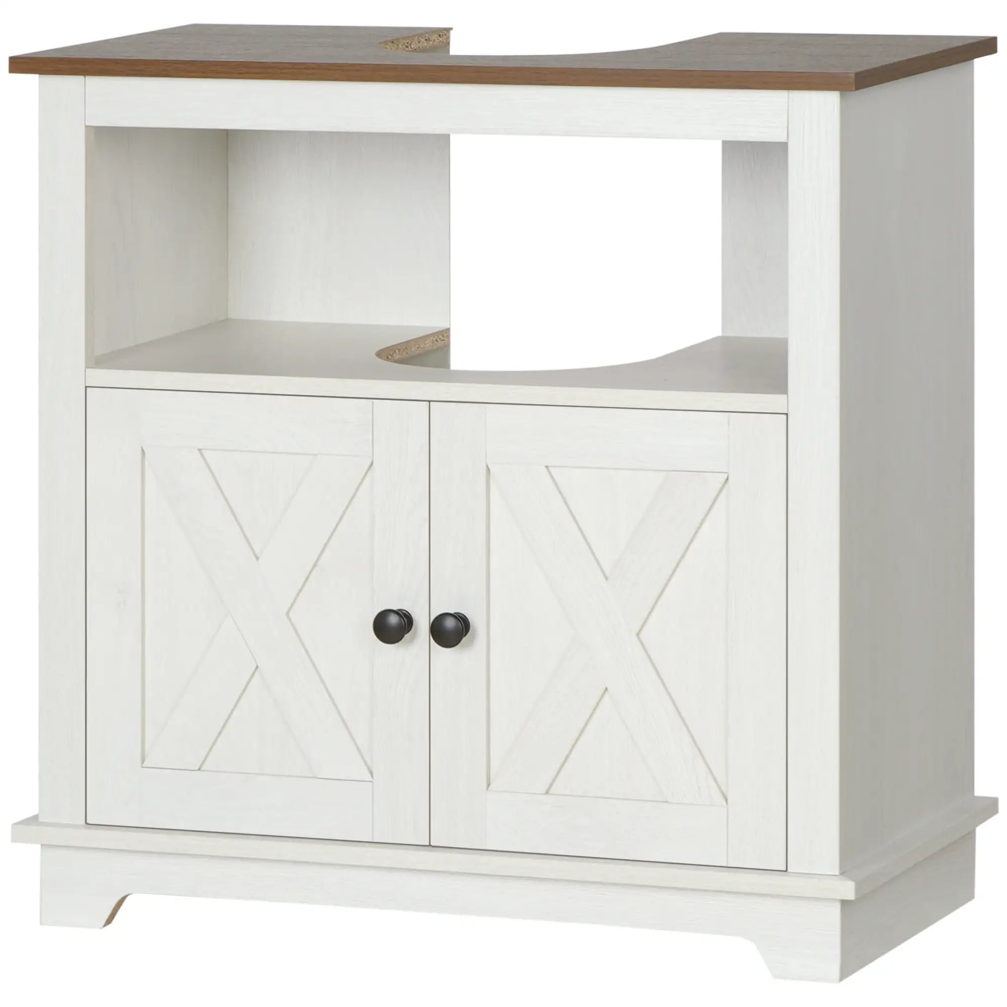 Farmhouse Bathroom Sink Cabinet, Double Door Storage, White Bathroom Cabinets at Gallery Canada