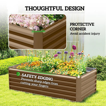 6' x 3' x 2' Raised Garden Bed, Galvanized Planter Box, Brown Galvanized Planter Boxes at Gallery Canada
