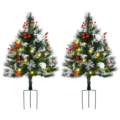 2 Foot Prelit Artificial Christmas Tree, 70 Branches, Warm White LED, Red Berries, Pine Cones, Green Pre Lit Christmas Trees at Gallery Canada
