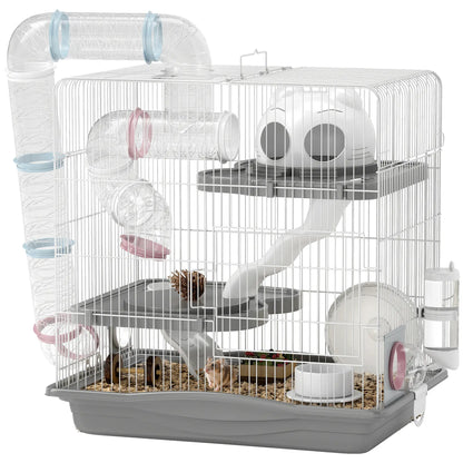 3-Tier Hamster Cage With Exercise Wheels, Grey Hamster Cages at Gallery Canada