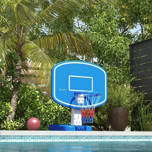 2-in-1 Pool Basketball Hoop and Volleyball Set, Portable with Fillable Base