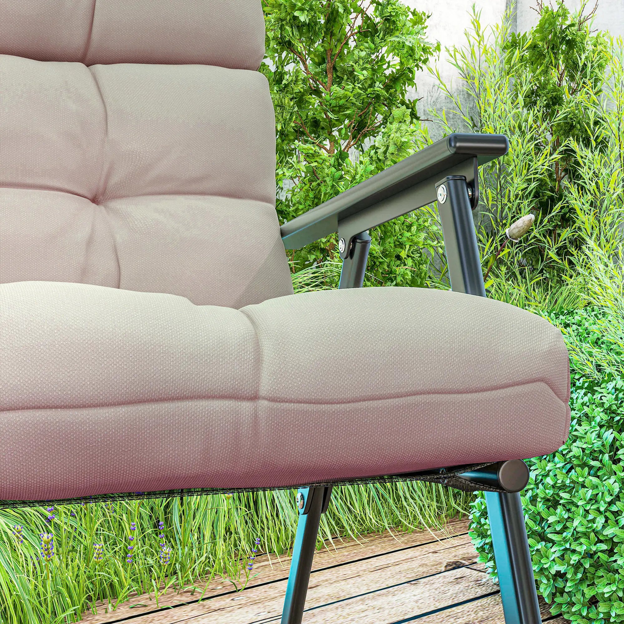 2-Piece Back Seat Cushion Set, Outdoor Patio Chair, Button Tufted, Beige Patio Chair Cushions at Gallery Canada