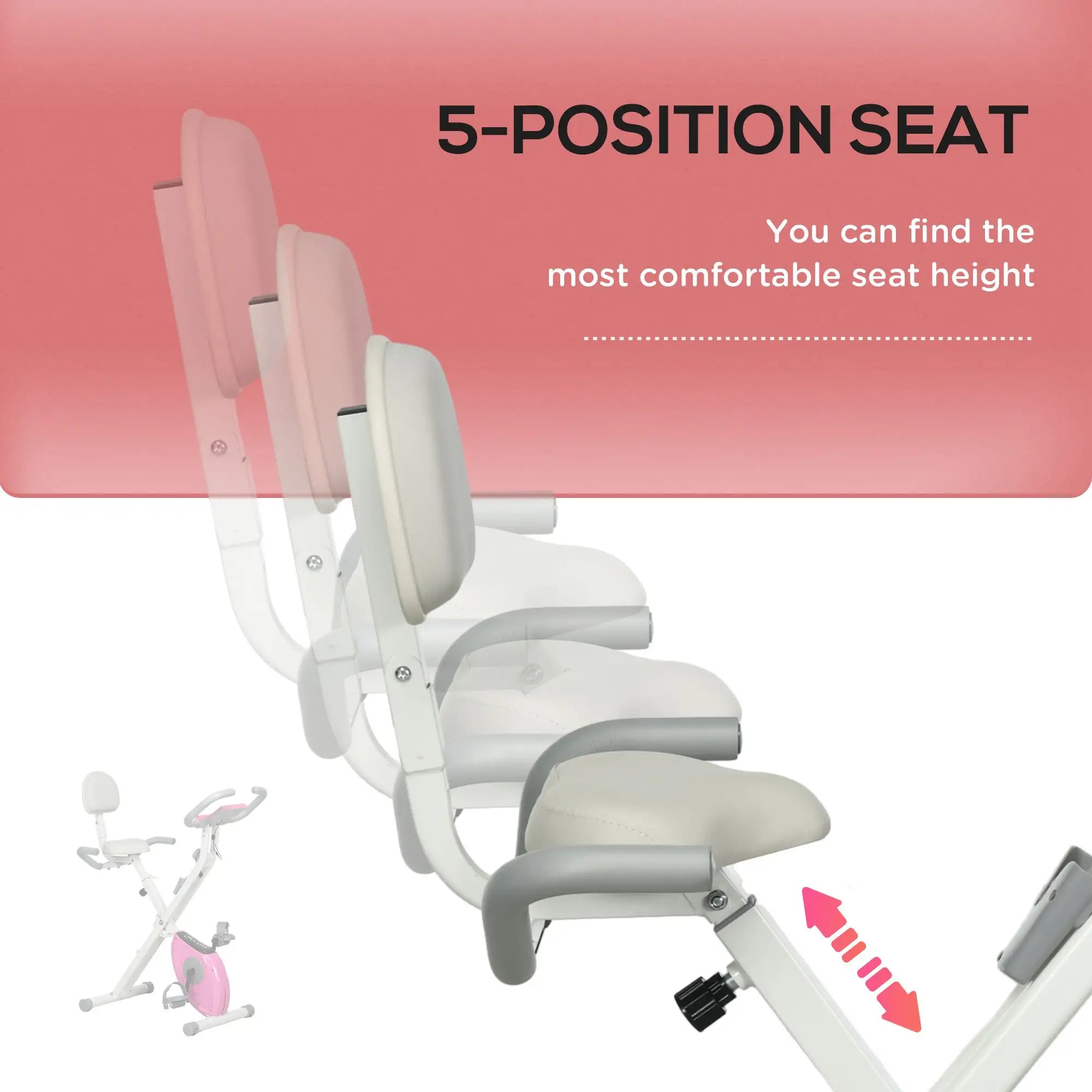 Foldable Magnetic Exercise Bike, 8 Level Resistance, Pink Exercise & Stationary Bikes at Gallery Canada