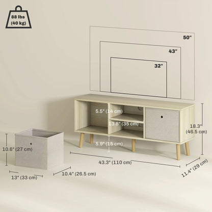 Modern TV Stand, Foldable Drawers, Shelves, Natural TV Stands at Gallery Canada