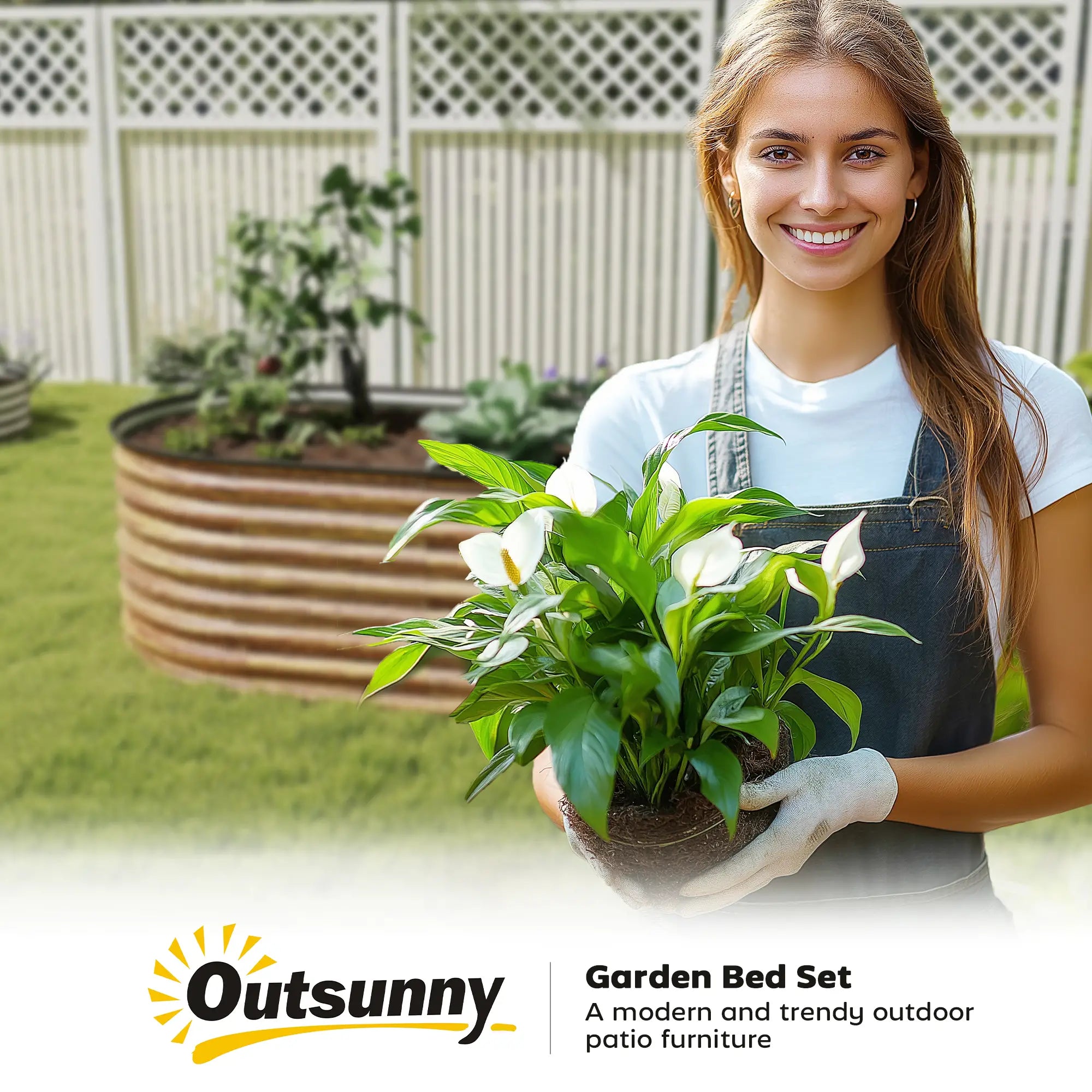 Galvanized Raised Garden Bed, 5 x 2.5 x 2 ft, Brown Wood Effect, Brown Galvanized Planter Boxes at Gallery Canada