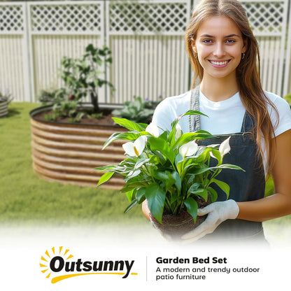 Galvanized Raised Garden Bed, 5 x 2.5 x 2 ft, Brown Wood Effect, Brown Galvanized Planter Boxes at Gallery Canada
