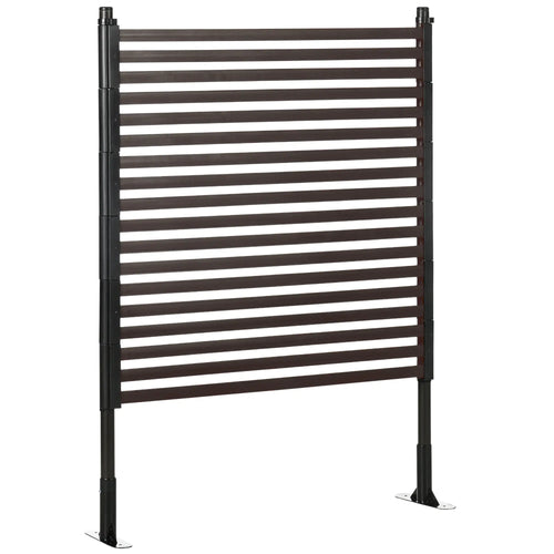 4 FT Outdoor Privacy Screen, 2 Standing Ways, Metal Animal Barrier, Brown