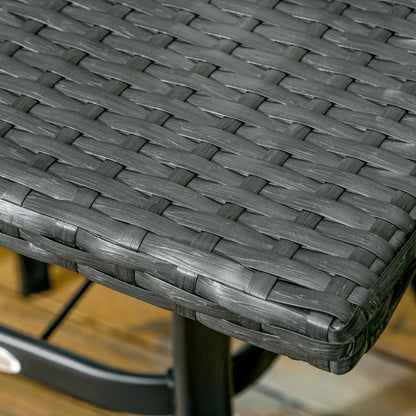 34 Inch Outdoor Wicker Dining Table, PE Rattan Coffee Table, Black Patio Side Tables at Gallery Canada