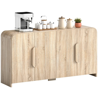 62" Sideboard Buffet Cabinet, Modern Kitchen Storage, Natural Wood Storage Cabinets Natural at Gallery Canada