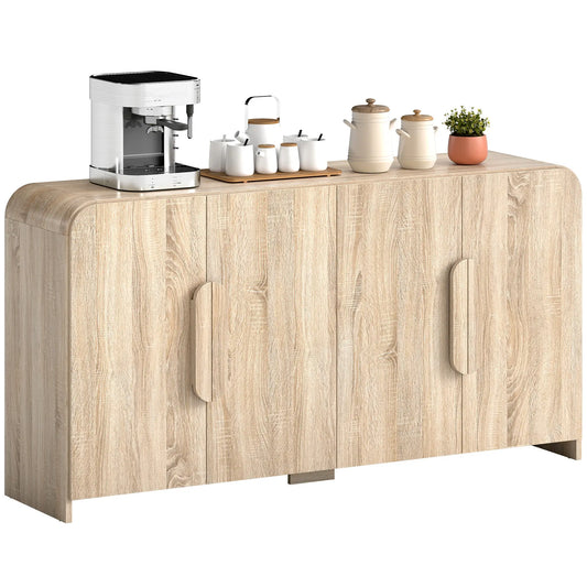 62" Sideboard Buffet Cabinet, Modern Kitchen Storage, Natural Wood Storage Cabinets Natural at Gallery Canada