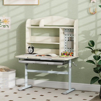Kids Desk, Height Adjustable, Tilted Desktop, Storage, Drawer, Pegboard, 3-12 Years Kids Desk Sets at Gallery Canada