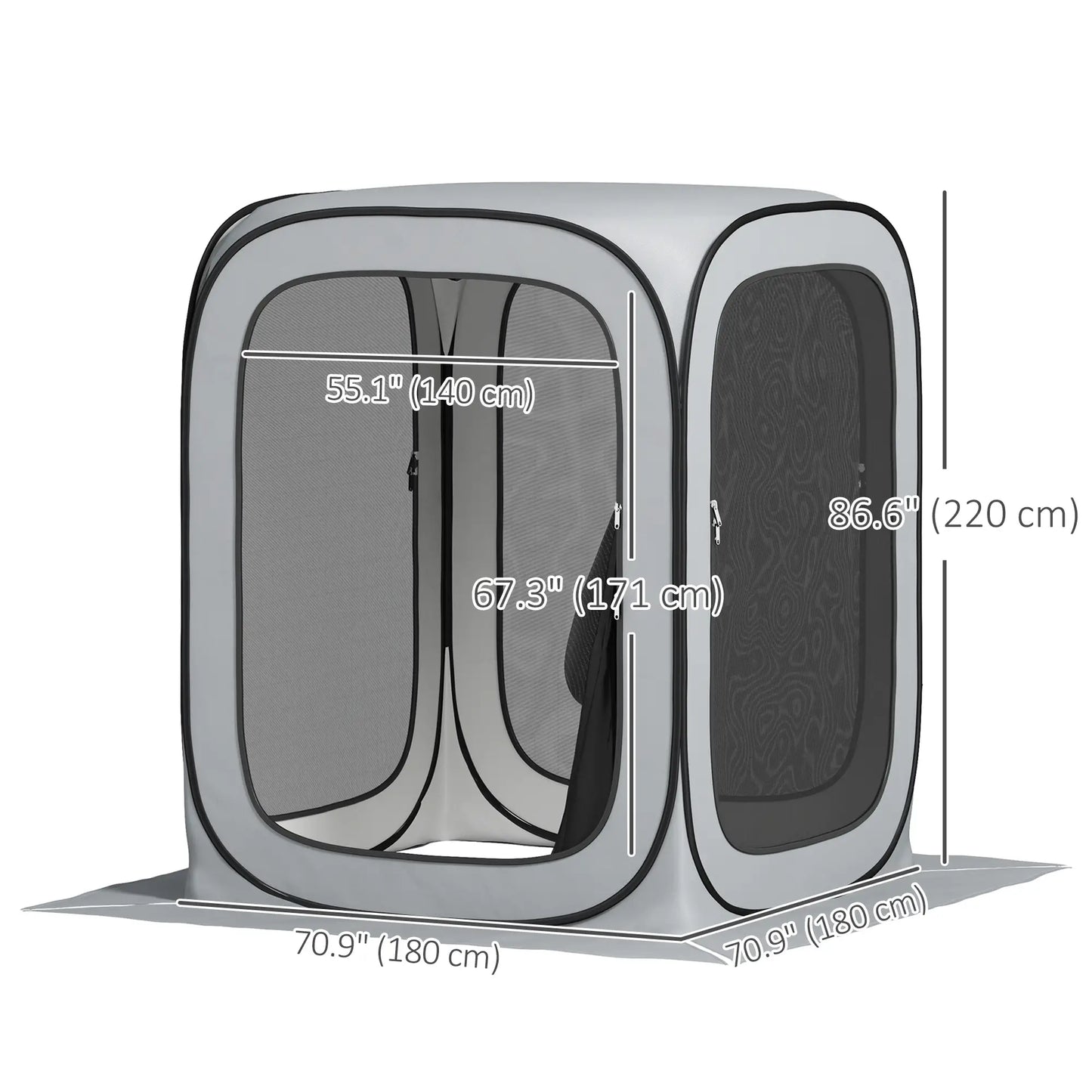 6x6ft Pop Up Screen Tent, UPF50+ Portable Camping Gazebo, Light Grey Camping Tents at Gallery Canada