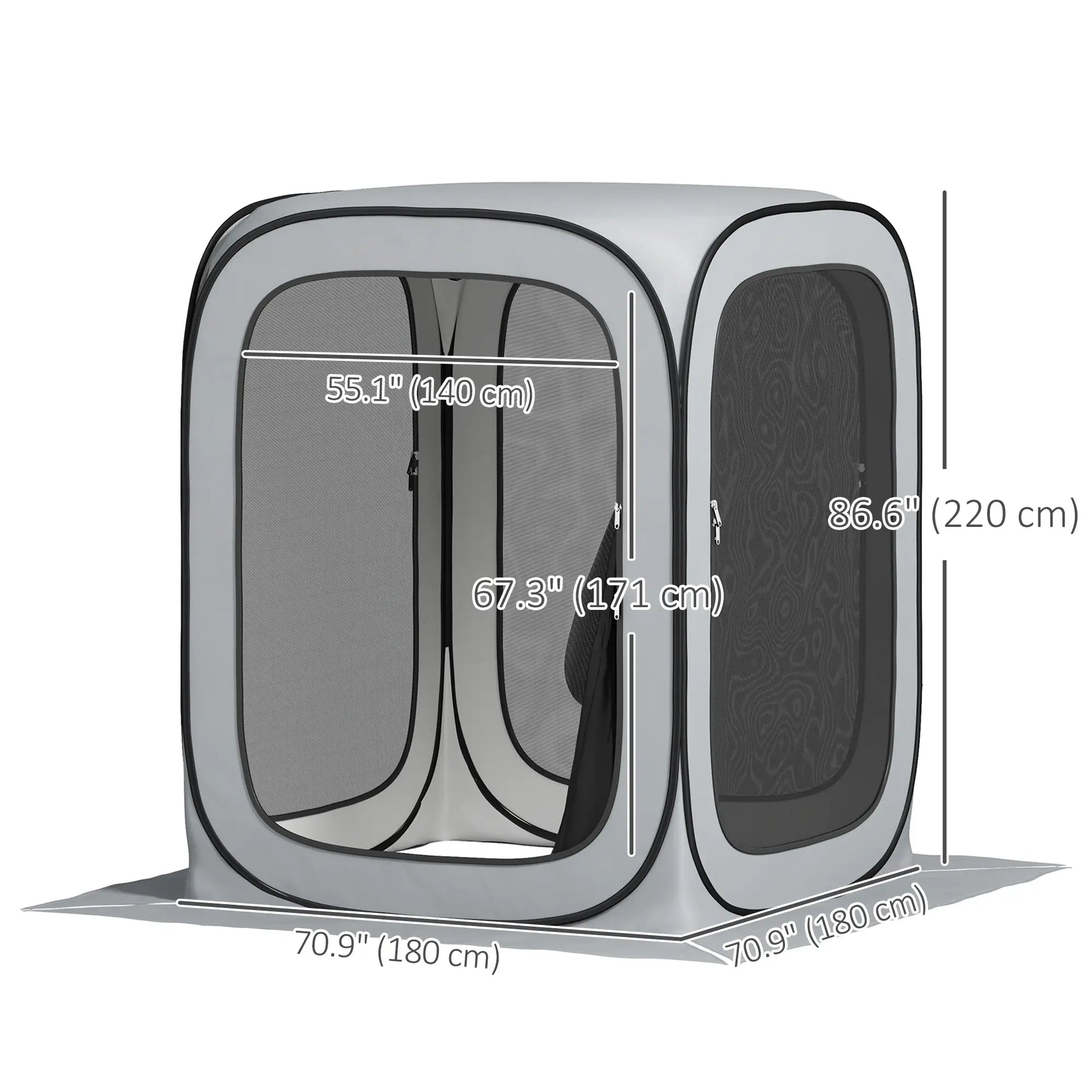 6x6ft Pop Up Screen Tent, UPF50+ Portable Camping Gazebo, Light Grey Camping Tents at Gallery Canada