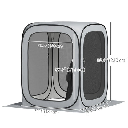 6x6ft Pop Up Screen Tent, UPF50+ Portable Camping Gazebo, Light Grey Camping Tents at Gallery Canada