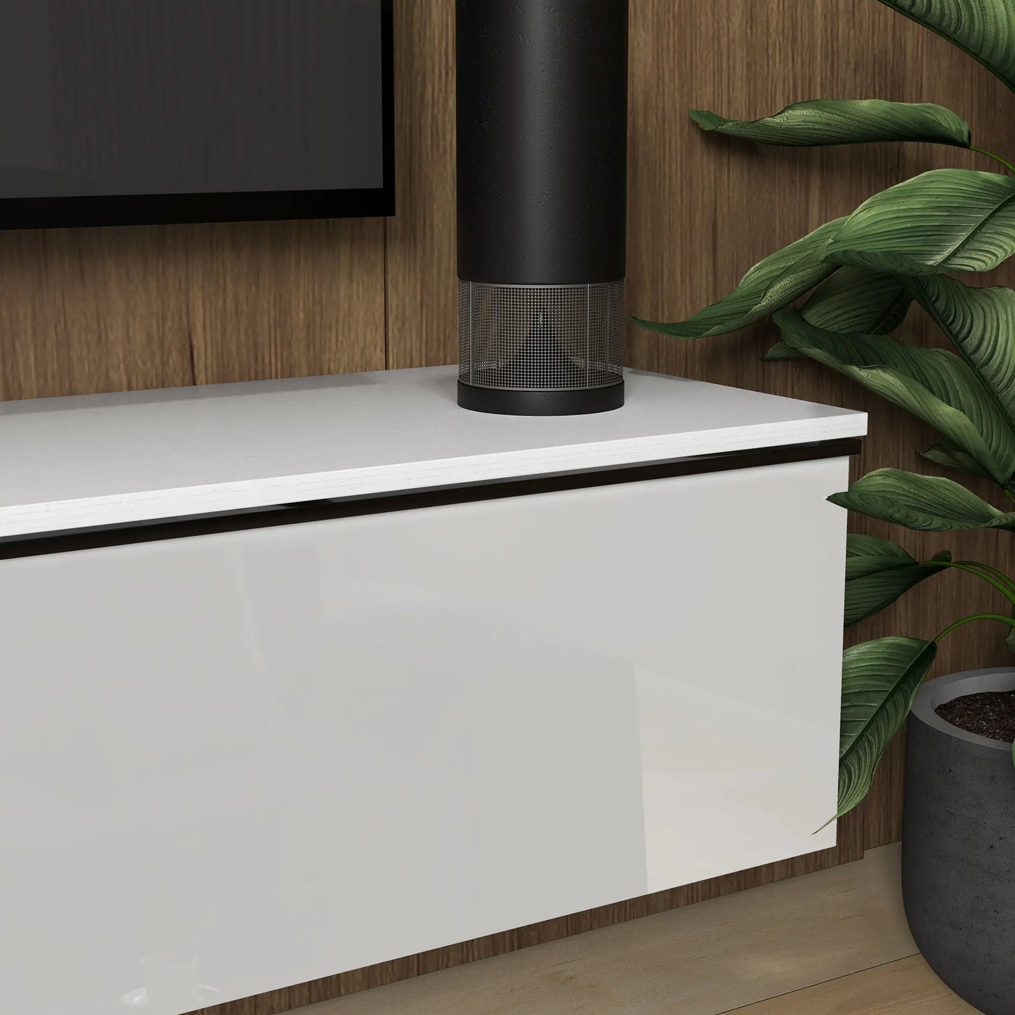 Wall Mounted TV Stand, Floating Cabinet for 70" TVs, White TV Stands at Gallery Canada