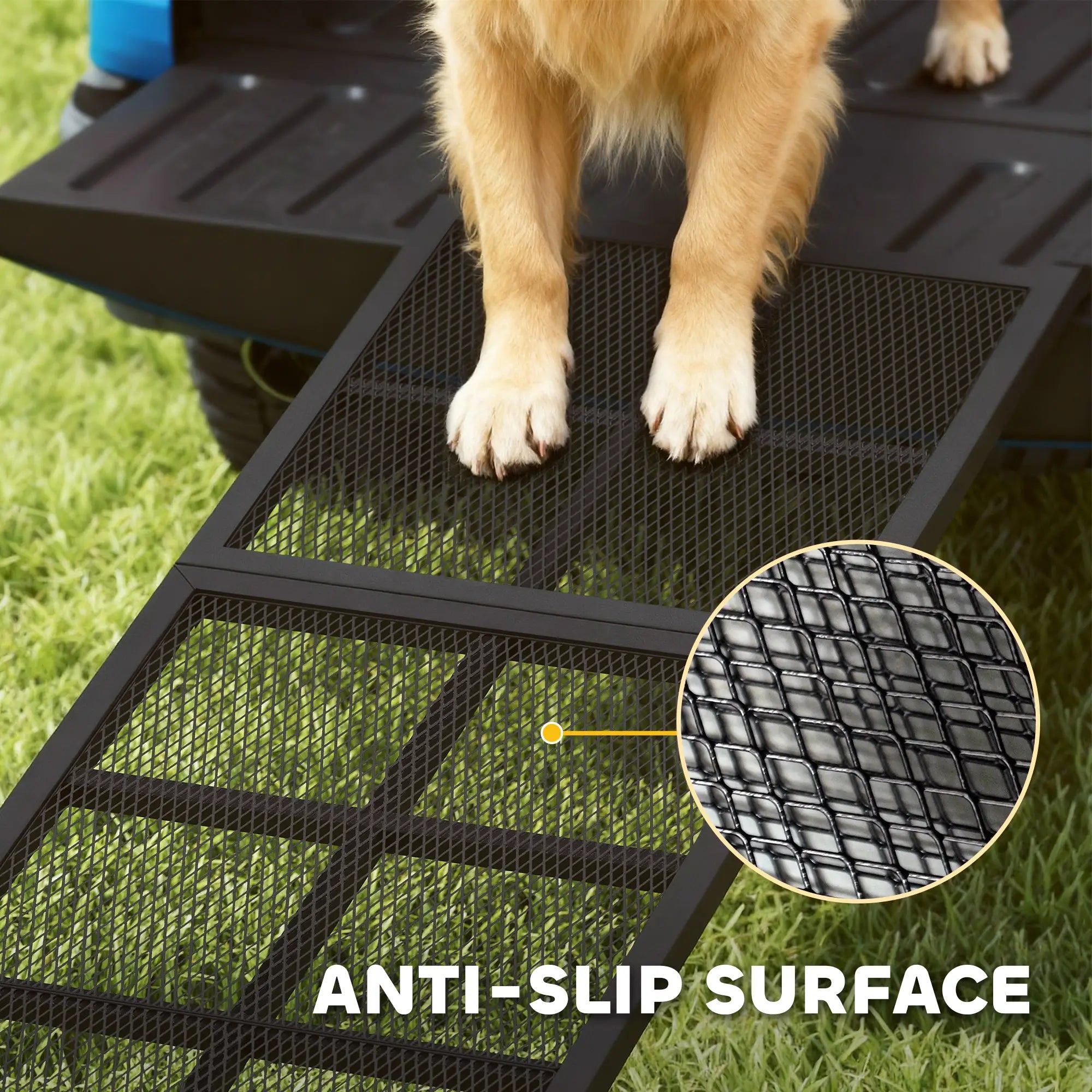 75 Inch Folding Portable Dog Car Ramp for Large Dogs, Extra Long Wide Dog Stairs at Gallery Canada