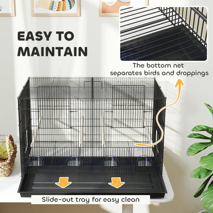 18" H Bird Cage, Large Parakeet Cage, Black Bird Cages at Gallery Canada
