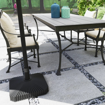 Heavy Duty Outdoor Umbrella Base Stand, 17.7" L x 17.7" W x 11.8" H, Black Umbrella Bases at Gallery Canada
