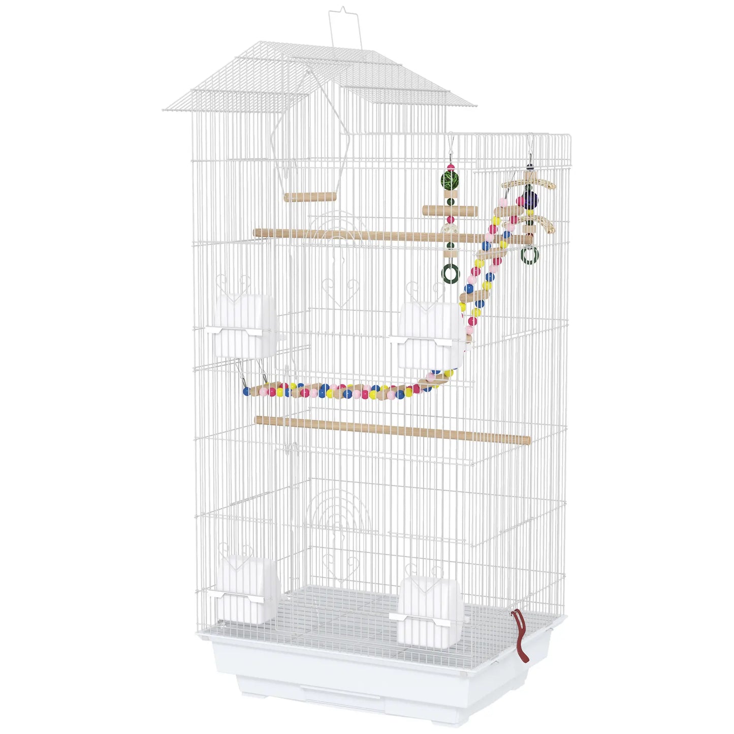 39" Bird Cage for Budgie, Cockatiel, Conure, Small Birds Bird Cages White at Gallery Canada