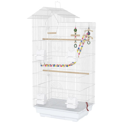 39" Bird Cage for Budgie, Cockatiel, Conure, Small Birds Bird Cages White at Gallery Canada