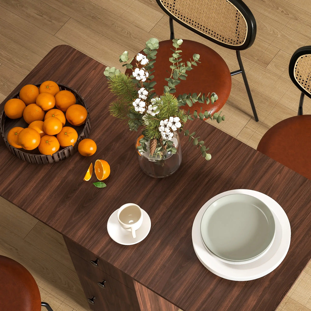 Drop Leaf Dining Table, Mobile Folding Table With Drawers, Brown Bar Tables & Dining Tables at Gallery Canada
