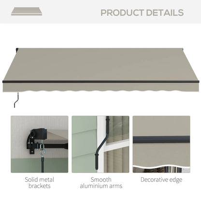 13' x 10' Retractable Awning, UV Resistant Sunshade, Light Grey Window Awnings at Gallery Canada