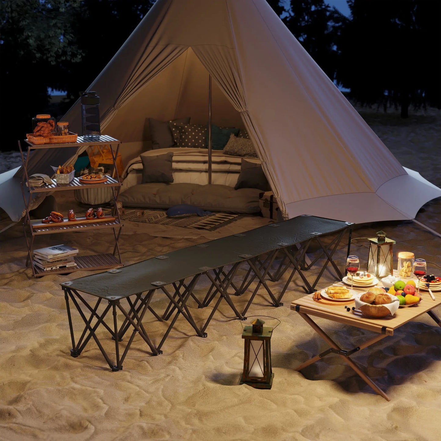 6-Seater Folding Camping Chair, Team Bench with Carry Bag Picnic Tables & Camping Chairs at Gallery Canada