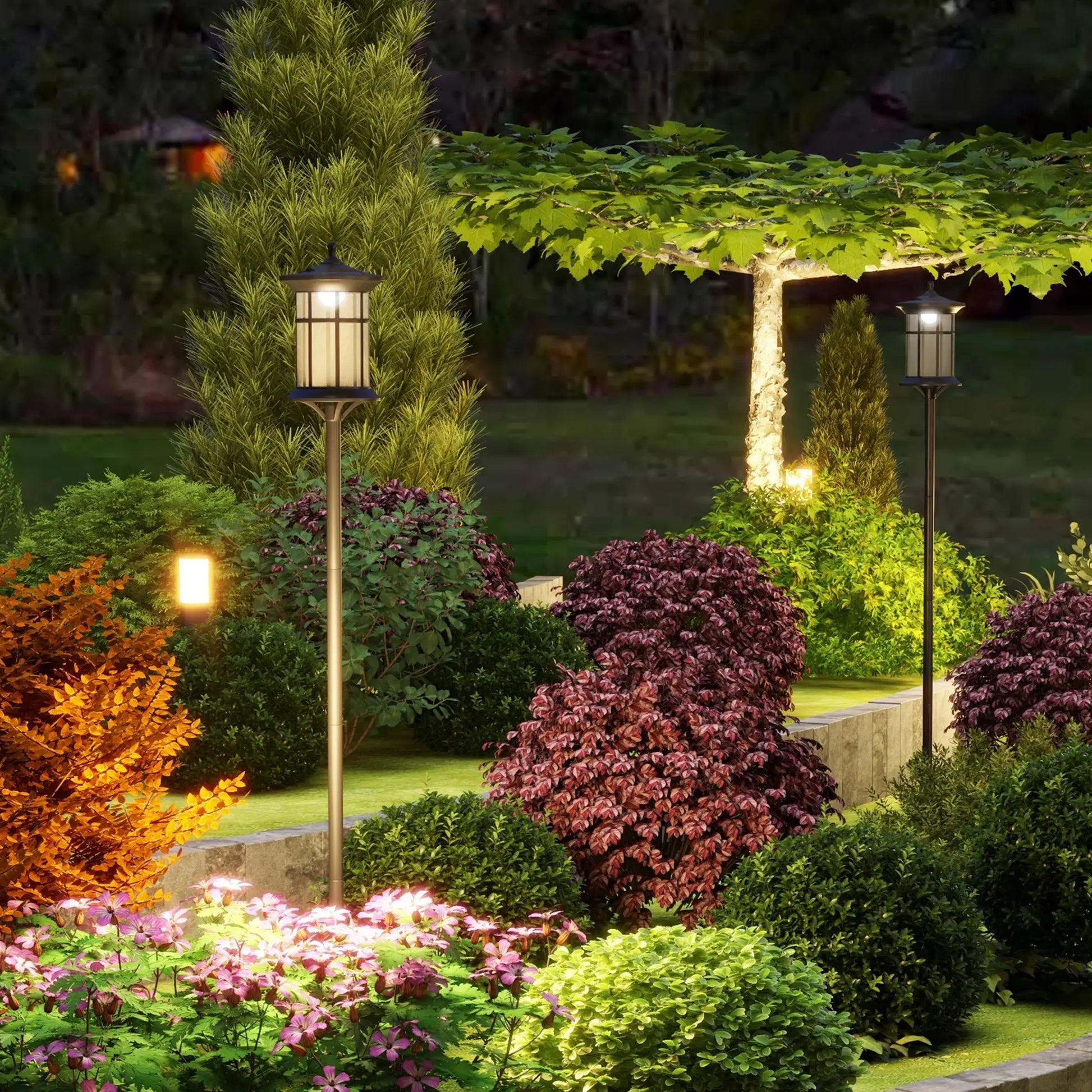 72" Solar Post Light, LED Outdoor Lamp, Waterproof IP44, 2 Pack, Cool White Solar Post Lamps at Gallery Canada