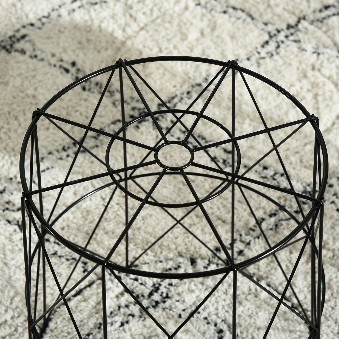 Set of 3 Nesting Coffee Tables with Storage, Round End Table with Removable Tray, Basket Side Tables with Metal Frame for Living Room, Black Side Tables at Gallery Canada