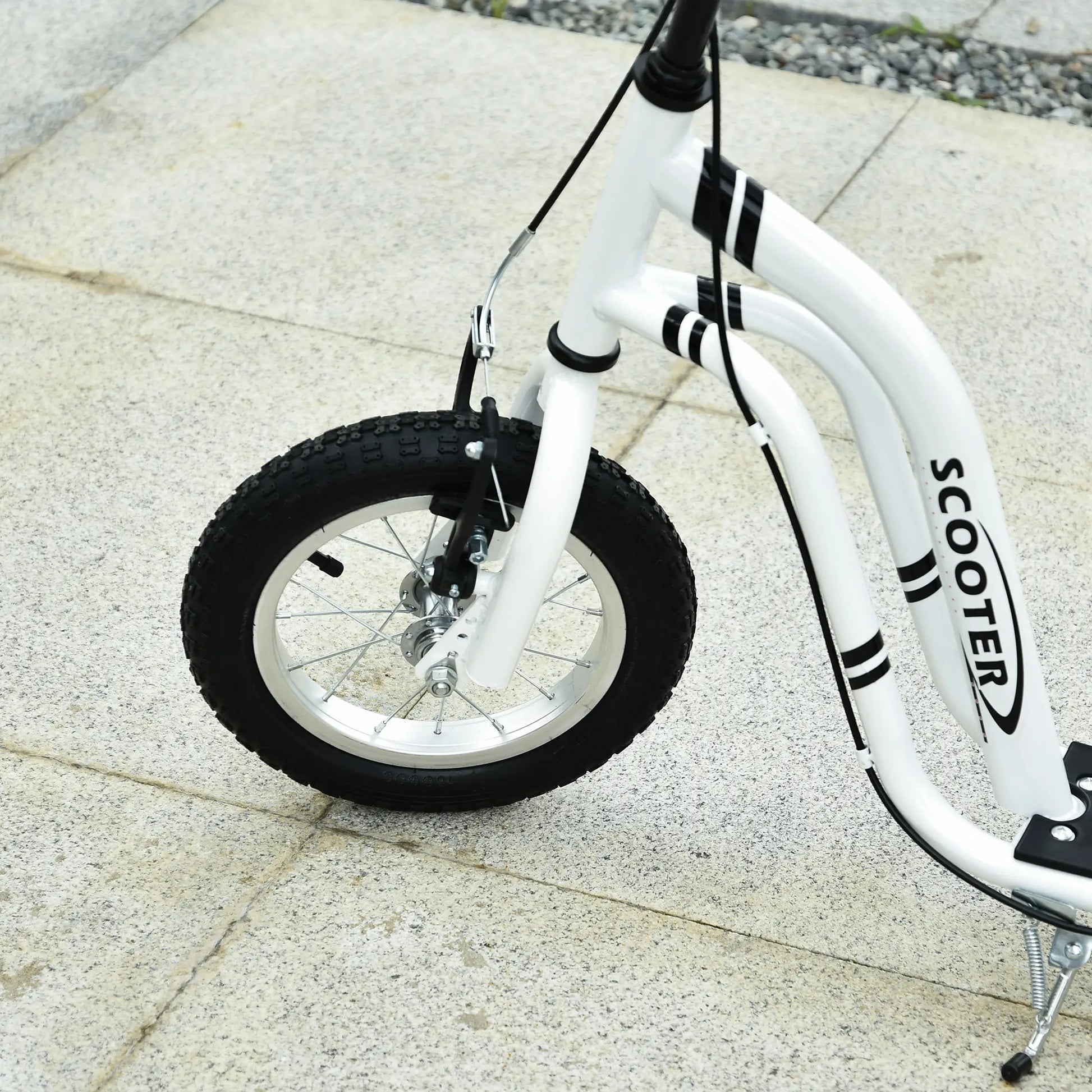 Dual Brakes Kick Scooter, 12-Inch Inflatable Wheel, Age 5+, White Scooters at Gallery Canada