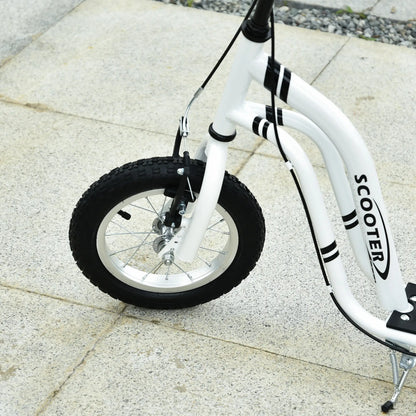 Dual Brakes Kick Scooter, 12-Inch Inflatable Wheel, Age 5+, White Scooters at Gallery Canada