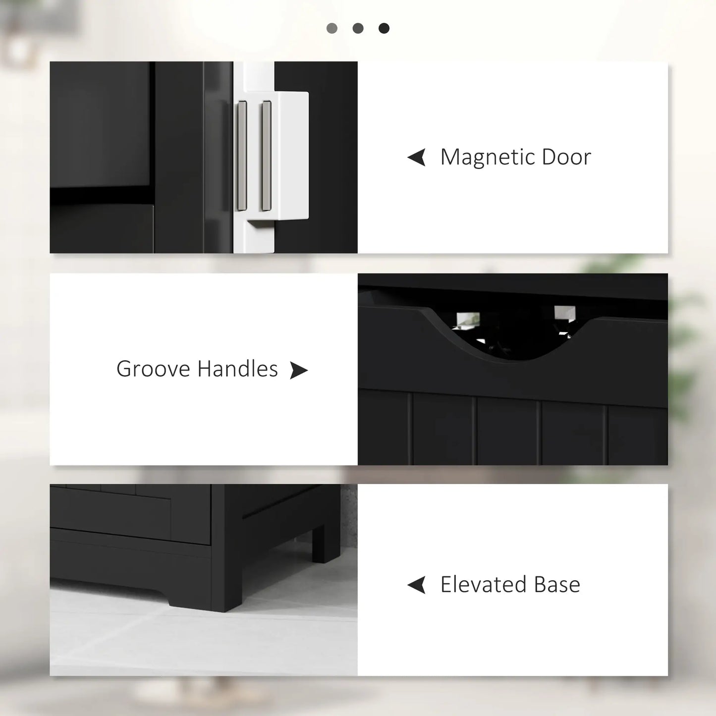 Bathroom Storage Cabinet, Adjustable Shelf, 4 Drawers, Black Bathroom Cabinets at Gallery Canada