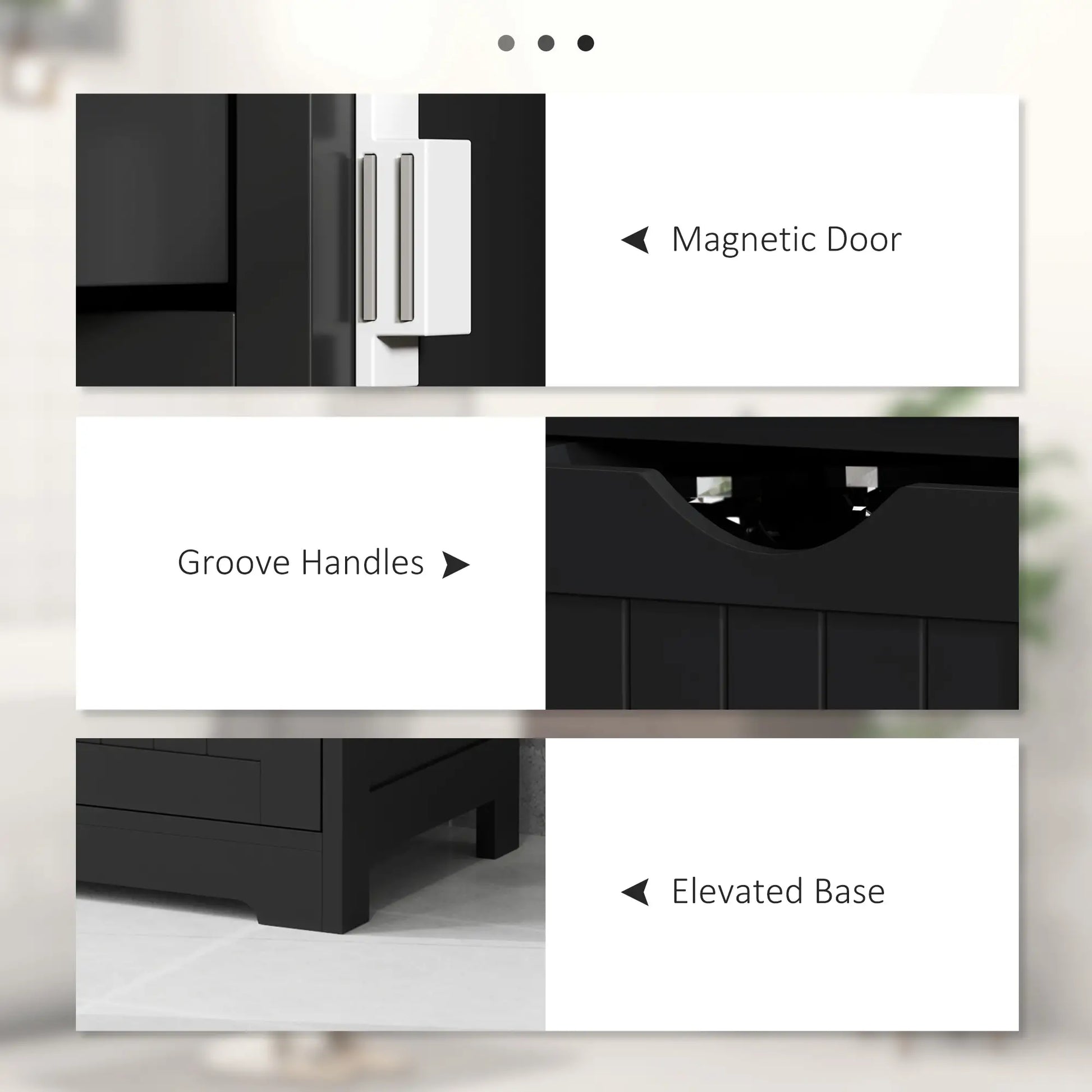 Bathroom Storage Cabinet, Adjustable Shelf, 4 Drawers, Black Bathroom Cabinets at Gallery Canada