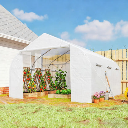 15'x10'x7' Greenhouse, Planting Shed, White Walk In Greenhouses at Gallery Canada